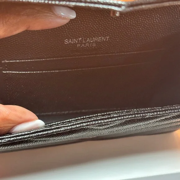 YSL Black Textured Wallet - Picture 6 of 7